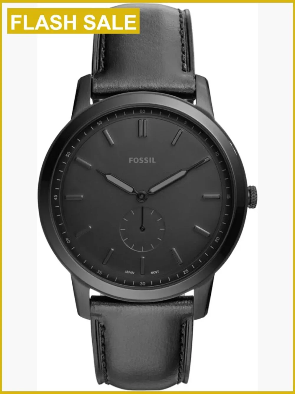 Fossil Minimalist Quartz Mens Watch 44mm Stainless Steel